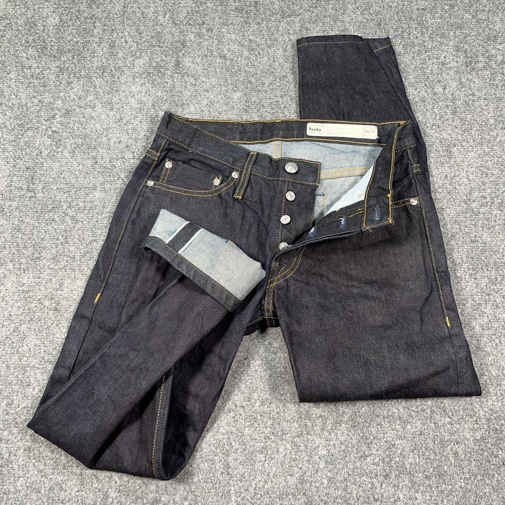 Deus Ex Machina Jeans Men 28x34 (28x28) Button Fly Selvedge Japanese Denim Isola
